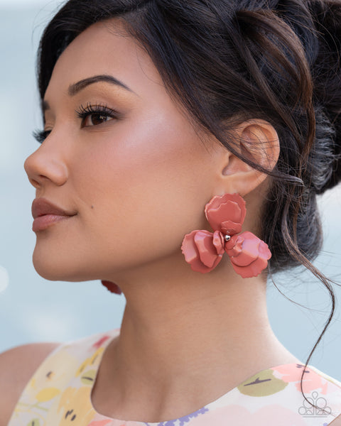 COMING SOON Paparazzi 
Textured Tango - Pink Earrings