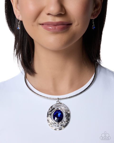 COMING SOON Paparazzi 
Fashionable Find Necklace &
Tailored Tapestry Earrings - Blue Set