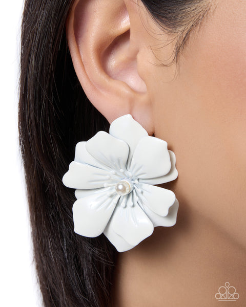 COMING SOON Paparazzi 
Floral Fortitude - White Earrings
