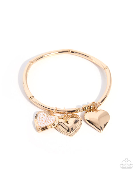 COMING SOON Paparazzi Fashionable Family Heart - Gold Bracelet