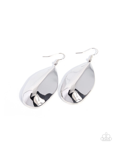 Paparazzi Polished Pinch - Silver Earrings