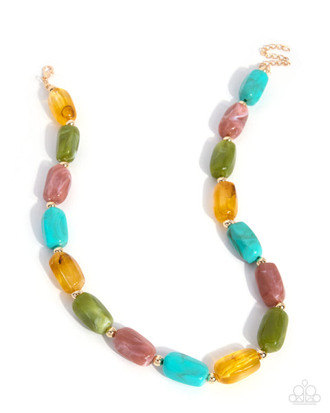 Paparazzi Colorfully Clear - Multi Necklace