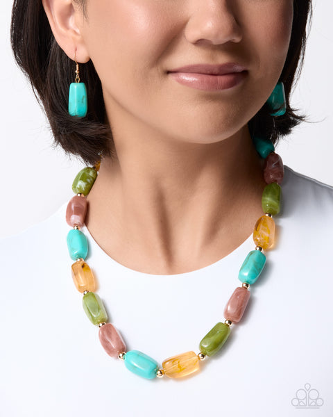 Paparazzi Colorfully Clear - Multi Necklace