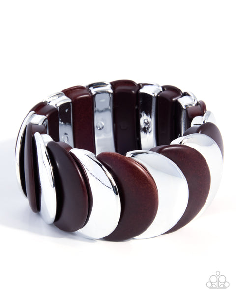 Paparazzi Sleek Surprise - Brown Bracelet