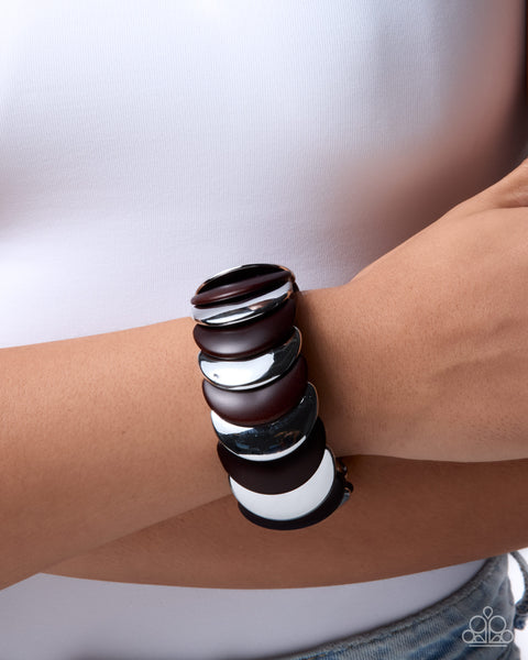 Paparazzi Sleek Surprise - Brown Bracelet
