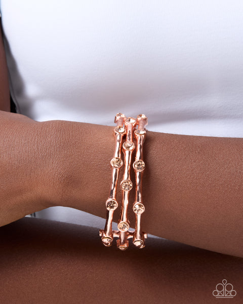 COMING SOON Paparazzi 
Safe Sunset Grand Gallery - Copper Cuff Bracelet