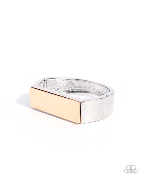COMING SOON Paparazzi Rectangular Ruling Hinged Bracelet Silver