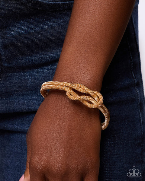 Paparazzi Fierce Finesse - Gold Cuff Bracelet