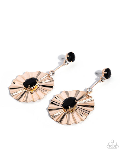 COMING SOON Paparazzi Crimped Champion - Black Earrings