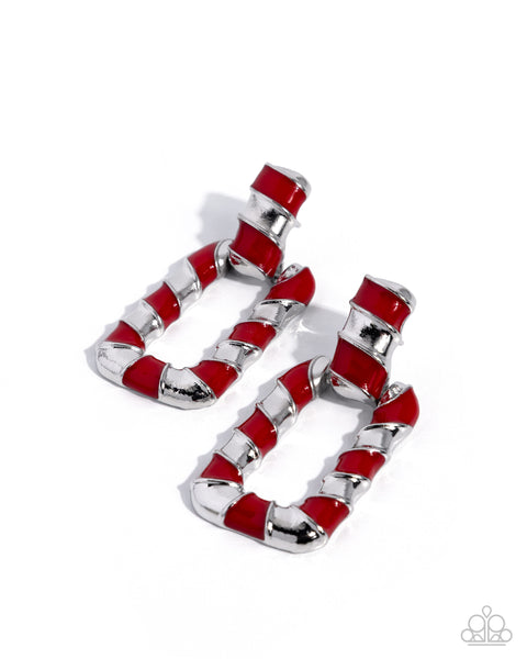 COMING SOON Paparazzi 
Candy Cane Chic - Red Earrings