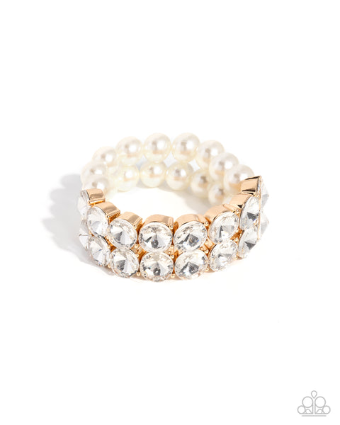 COMING SOON Paparazzi 
Prestigious Pearls - Gold Bracelet