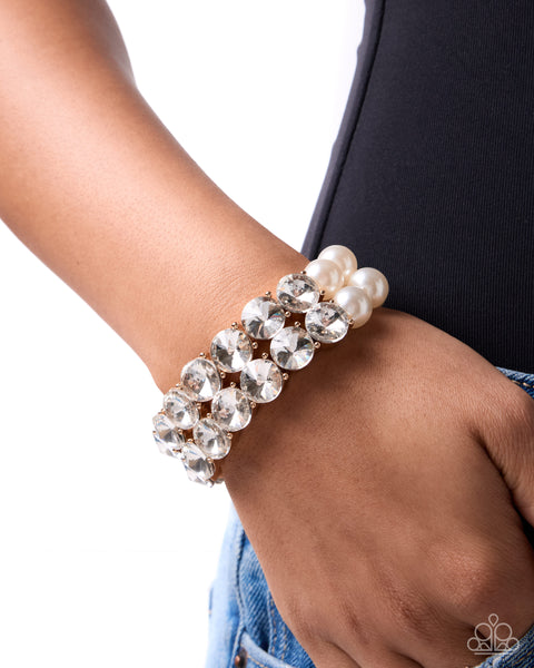 COMING SOON Paparazzi 
Prestigious Pearls - Gold Bracelet