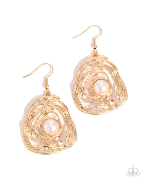 COMING SOON Paparazzi 
Wall Street Wardrobe - Gold Pearl Earrings