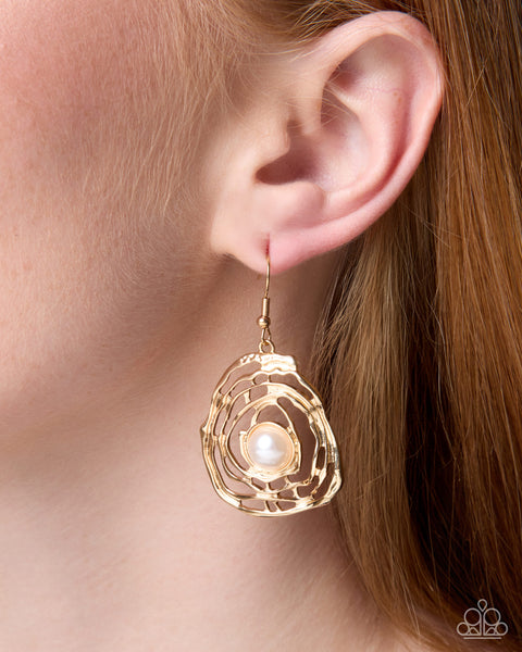 COMING SOON Paparazzi 
Wall Street Wardrobe - Gold Pearl Earrings