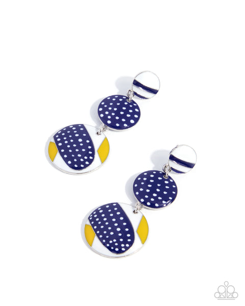 Paparazzi Permanent Pattern - Blue Earrings