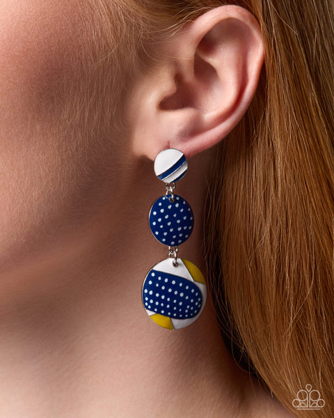 Paparazzi Permanent Pattern - Blue Earrings
