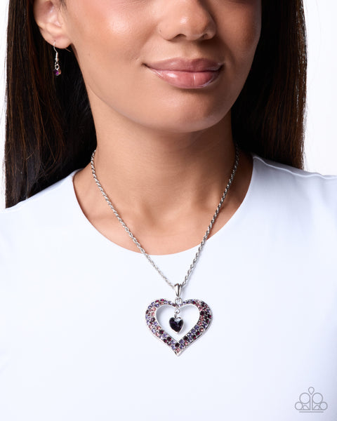 COMING SOON Paparazzi Cupid Connection Heart Purple Necklace