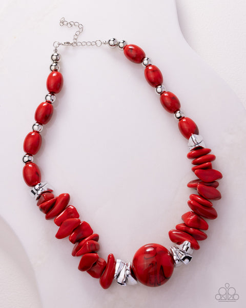 COMING SOON Paparazzi Respectful Reputation - Red Necklace