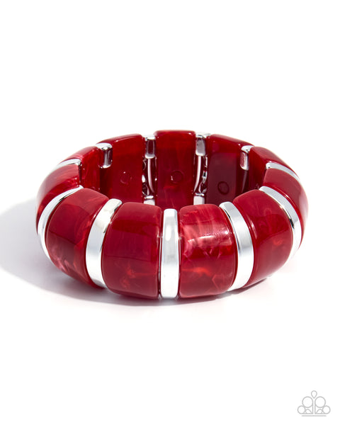 COMING SOON Paparazzi Transparent Tenacity - Red Bracelet