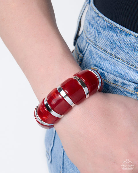 COMING SOON Paparazzi Transparent Tenacity - Red Bracelet