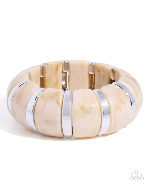 COMING SOON Paparazzi 
Transparent Tenacity - White Bracelet
