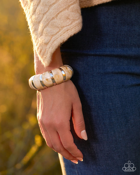 COMING SOON Paparazzi 
Transparent Tenacity - White Bracelet