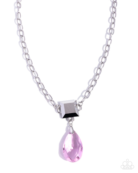 Paparazzi Square Sway - Pink Necklace