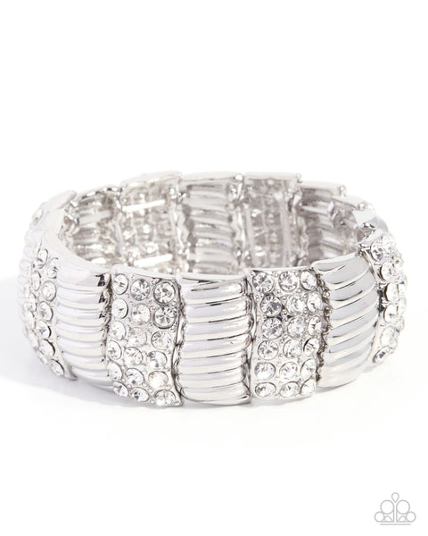 Paparazzi Favorable Fashion - White Bracelet