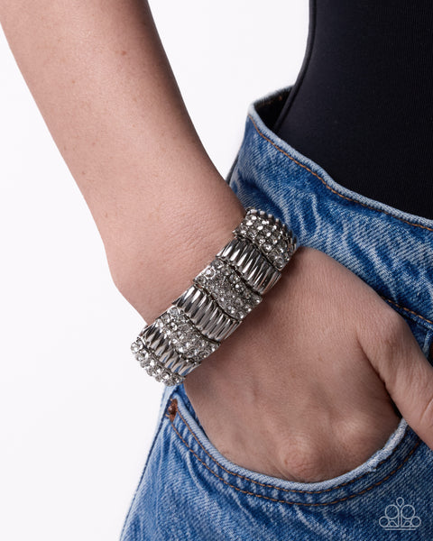 Paparazzi Favorable Fashion - White Bracelet