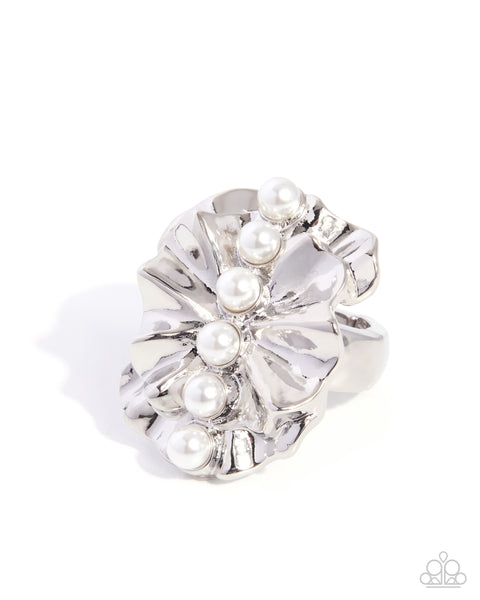 Paparazzi Flared Freestyle Pearl - White Ring