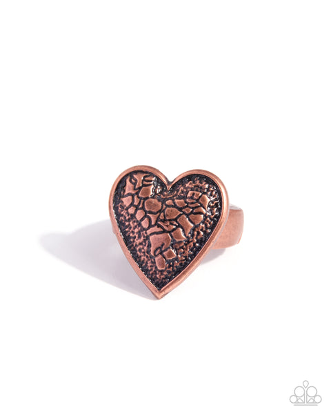 Paparazzi Cinematic Courtship Heart Copper Ring
