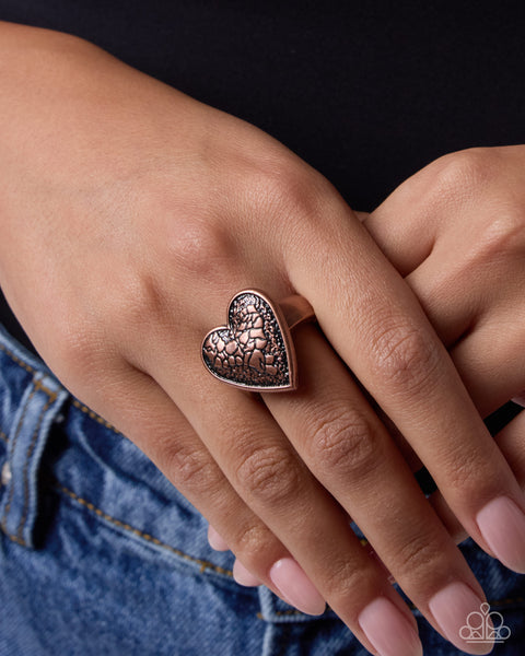 Paparazzi Cinematic Courtship Heart Copper Ring