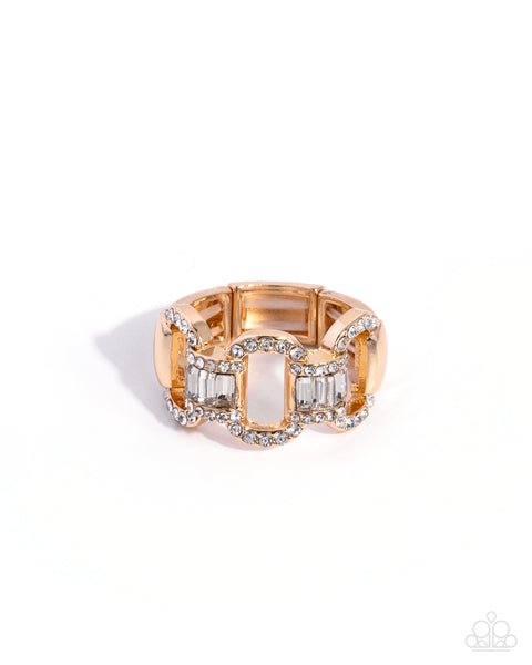 COMING SOON Paparazzi 
Interlocked Ideology - Gold Ring