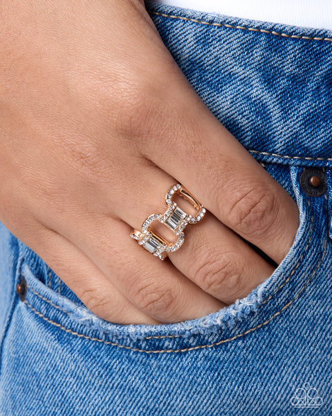 COMING SOON Paparazzi 
Interlocked Ideology - Gold Ring