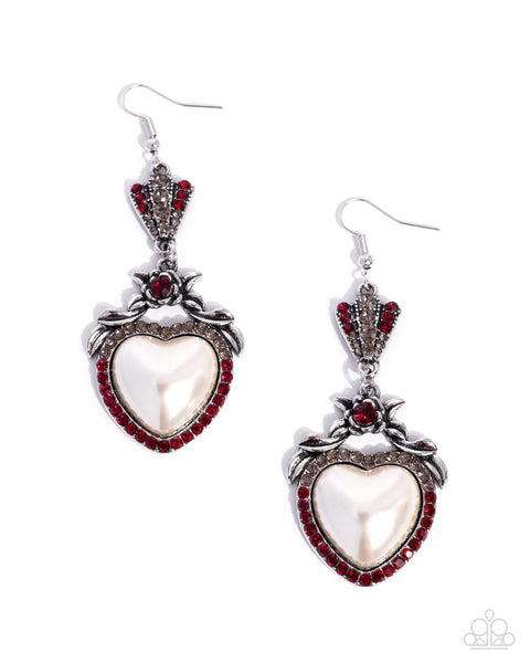 COMING SOON Paparazzi Fairytale Freedom Heart Red Earrings