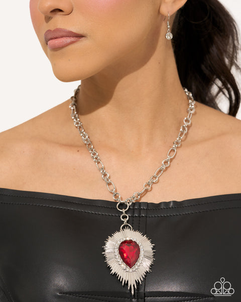 COMING SOON Paparazzi Sunburst State - Red Necklace