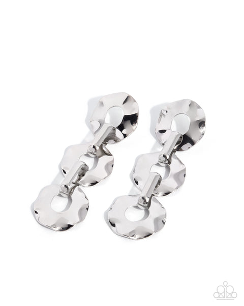 Paparazzi Poised Premiere - Silver Earrings