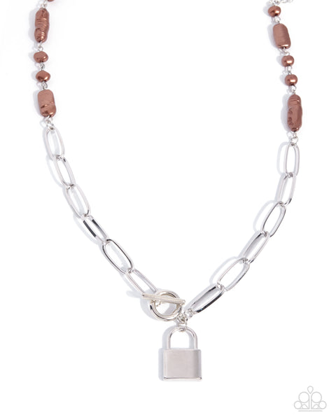 COMING SOON Paparazzi 
Locked Liege - Brown Necklace