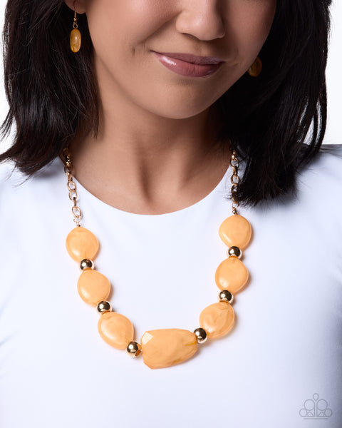 Paparazzi Validating Color - Orange Necklace