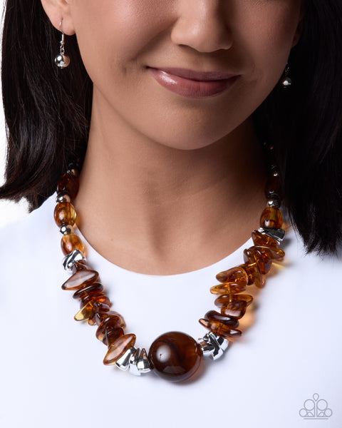 COMING SOON Paparazzi 
Respectful Reputation - Brown Necklace
