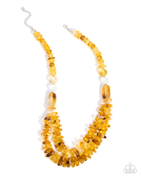 COMING SOON Paparazzi Serene Scale - Yellow Necklace