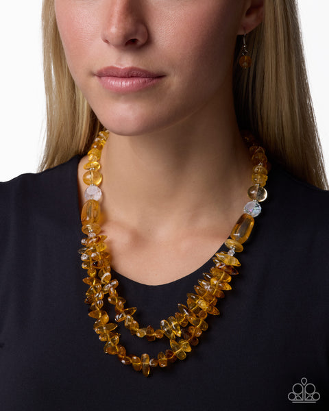 COMING SOON Paparazzi Serene Scale - Yellow Necklace
