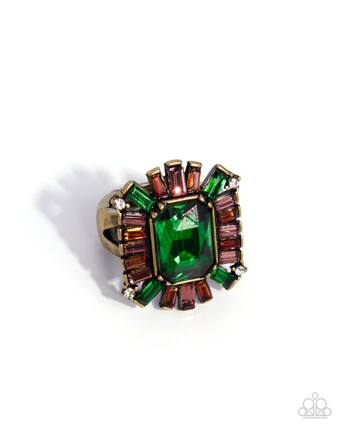 COMING SOON Paparazzi 
Serious Sunburst - Multi Brass Ring