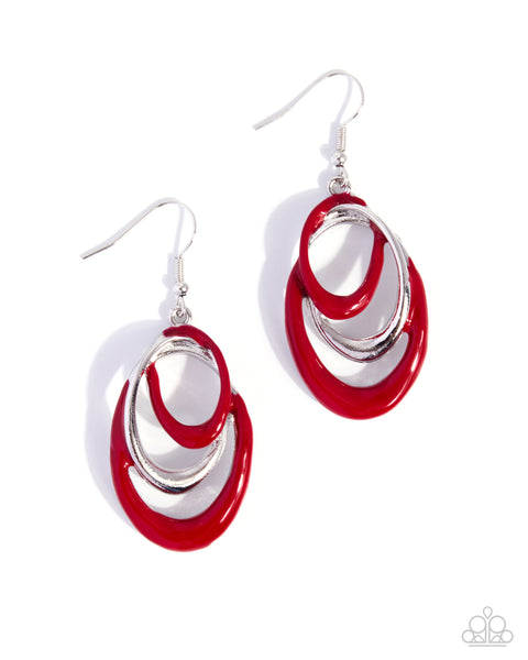 COMING SOON Paparazzi Modular Movement - Red Earrings