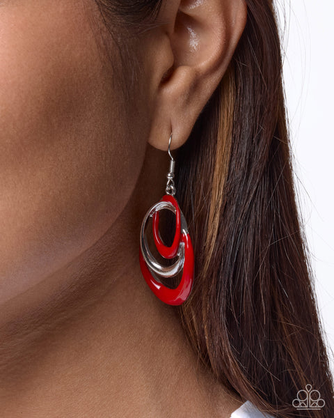 COMING SOON Paparazzi Modular Movement - Red Earrings