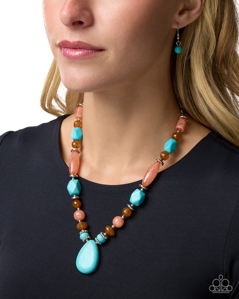 COMING SOON Paparazzi Stony Suite - Blue Necklace