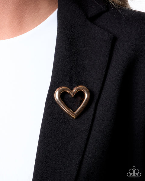 COMING SOON Paparazzi 
Loveable Luxury Heart Gold Brooch