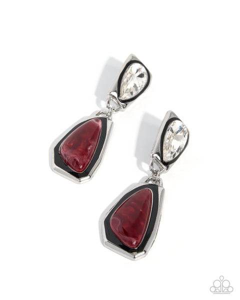 Paparazzi Painted Passion - Red Earrings