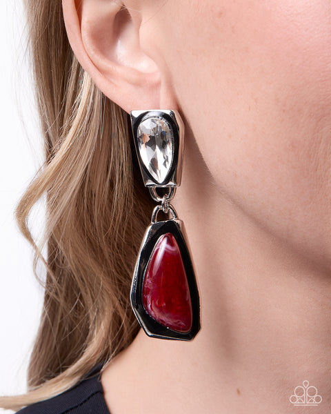 Paparazzi Painted Passion - Red Earrings