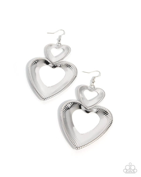 COMING SOON Paparazzi 
Telltale Treasure Heart Silver Earrings
